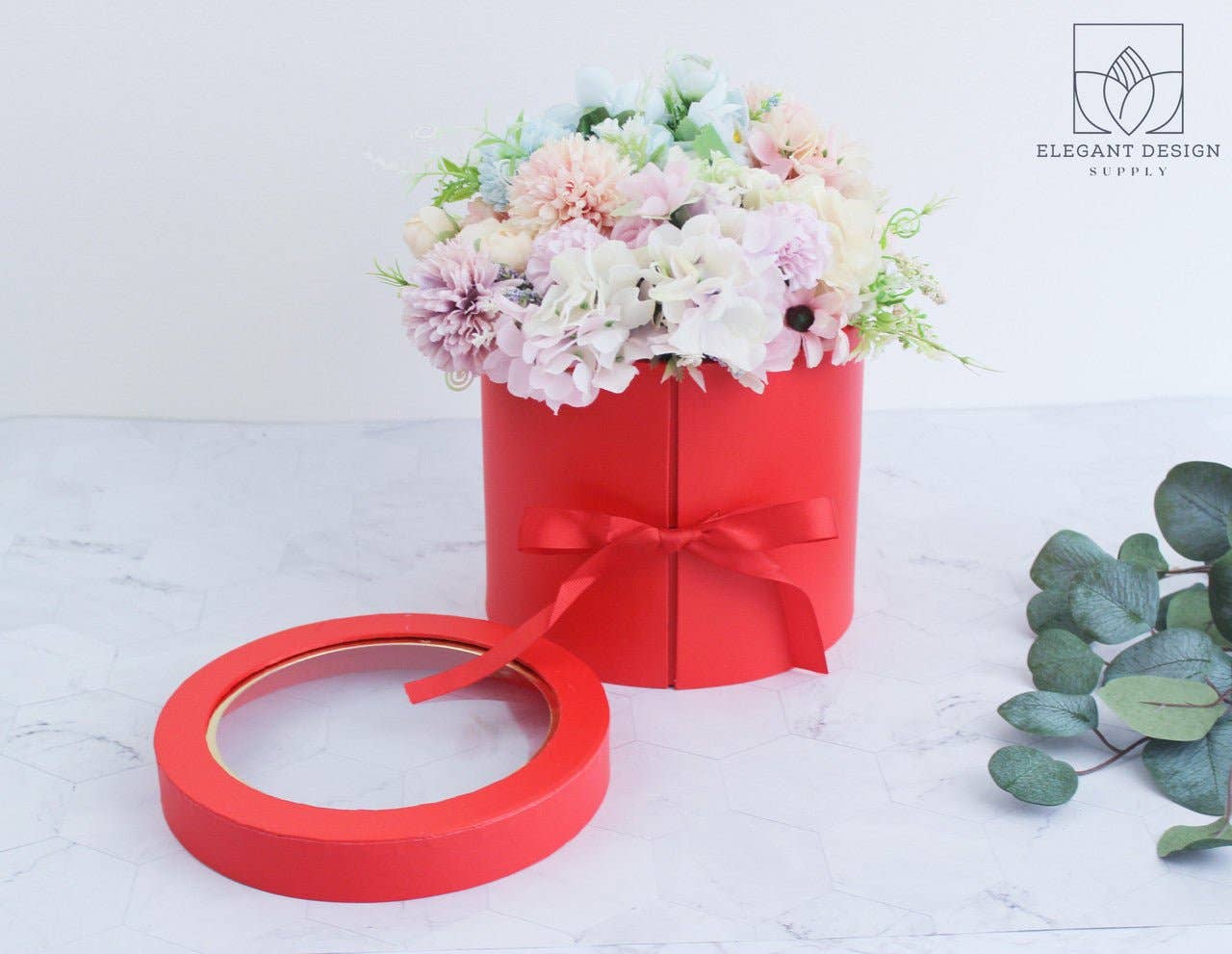 Elegant Design Supply – Engroshandel Gaveæske – To lag rund blomsterkasse med klart låg33