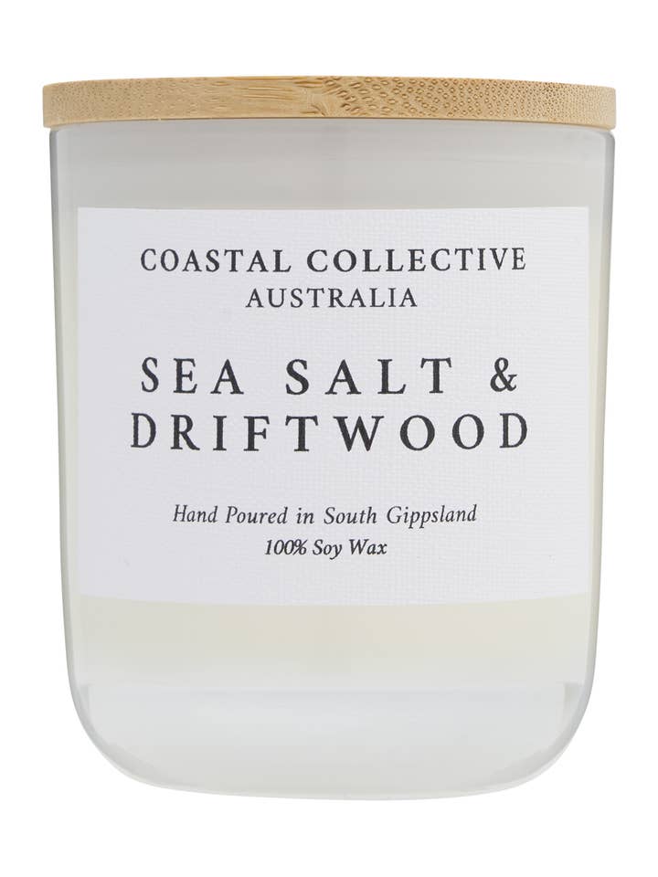 Sea Salt & Driftwood Jar Candle for wholesale by Coastal Collective Australia