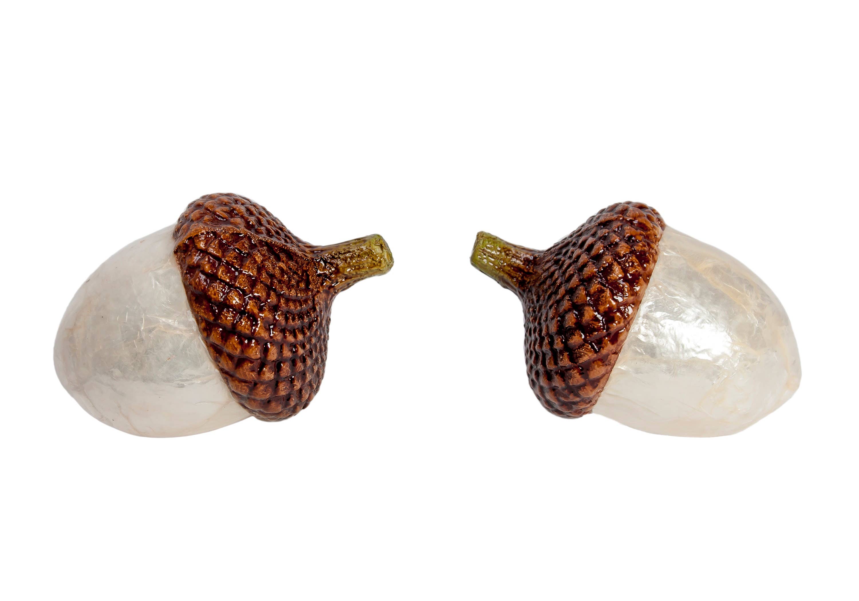 Dekorasyon Gifts  Decor - Wholesale Decorative Tabletop Object - Capiz Acorn (White)1