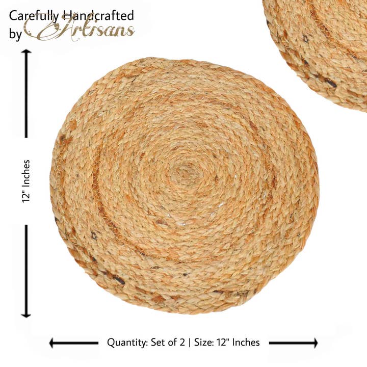 Set de 2 sets de table en jute naturel pour la vente par Trunkin'