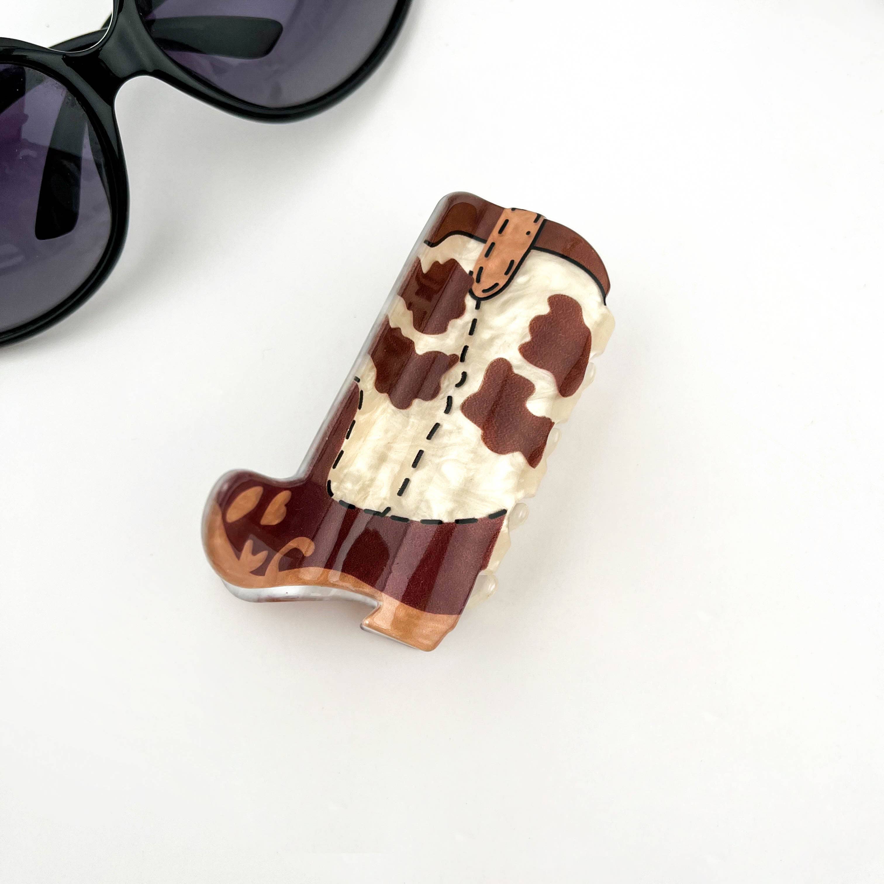 SoapElenGlen - Wholesale Hair Clip - Women's - Cute Cowboy Boot Hair Claw Clip, Sweet & Cool Western Style1