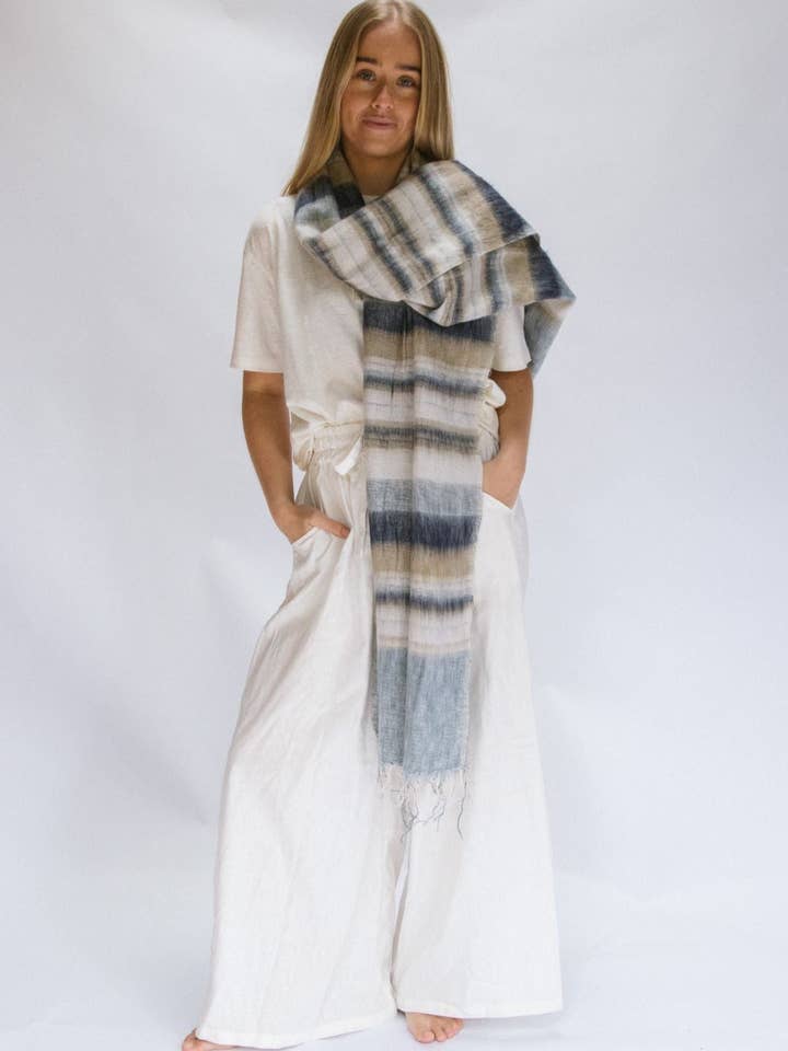 Scarf/Shawl // Tasman Stripe for wholesale by Hobo and Hatch
