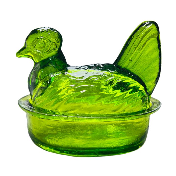 Nesting Hen Bowl - GREEN APPLE | Hand Blown Glass for wholesale by Kitchen One