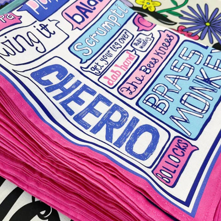 BRITISH SAYINGS TEA TOWEL for wholesale by Cor