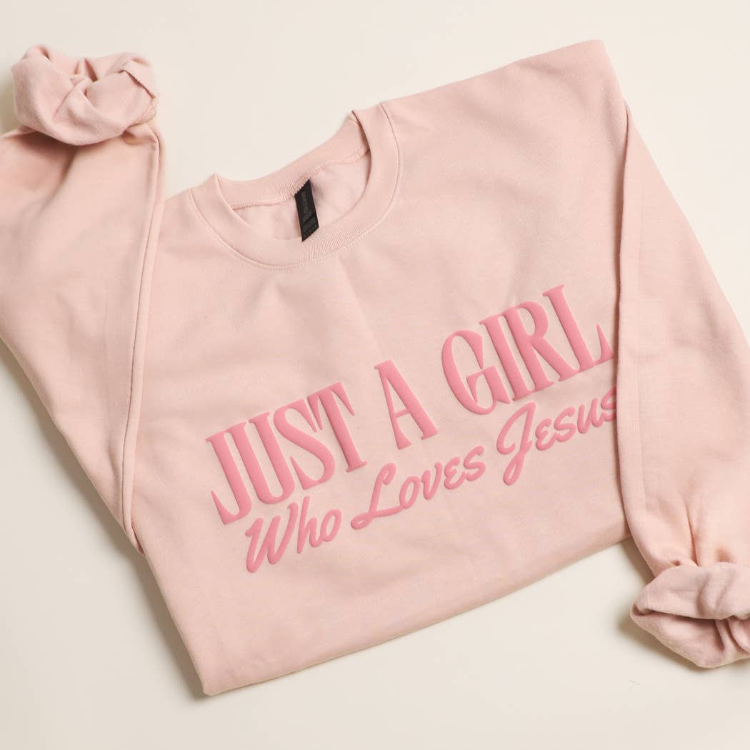 Fashion City - Wholesale Graphic Sweatshirt - Women's - JUST A GIRL WHO LOVES JESUS PUFF MIDWEIGHT Sweatshirt4