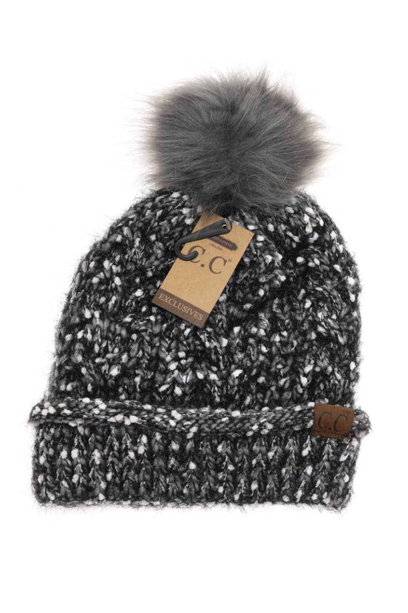 Suzie Q USA - Wholesale Beanie - Dames - Wimper Confetti garen gebreide pom beanie2