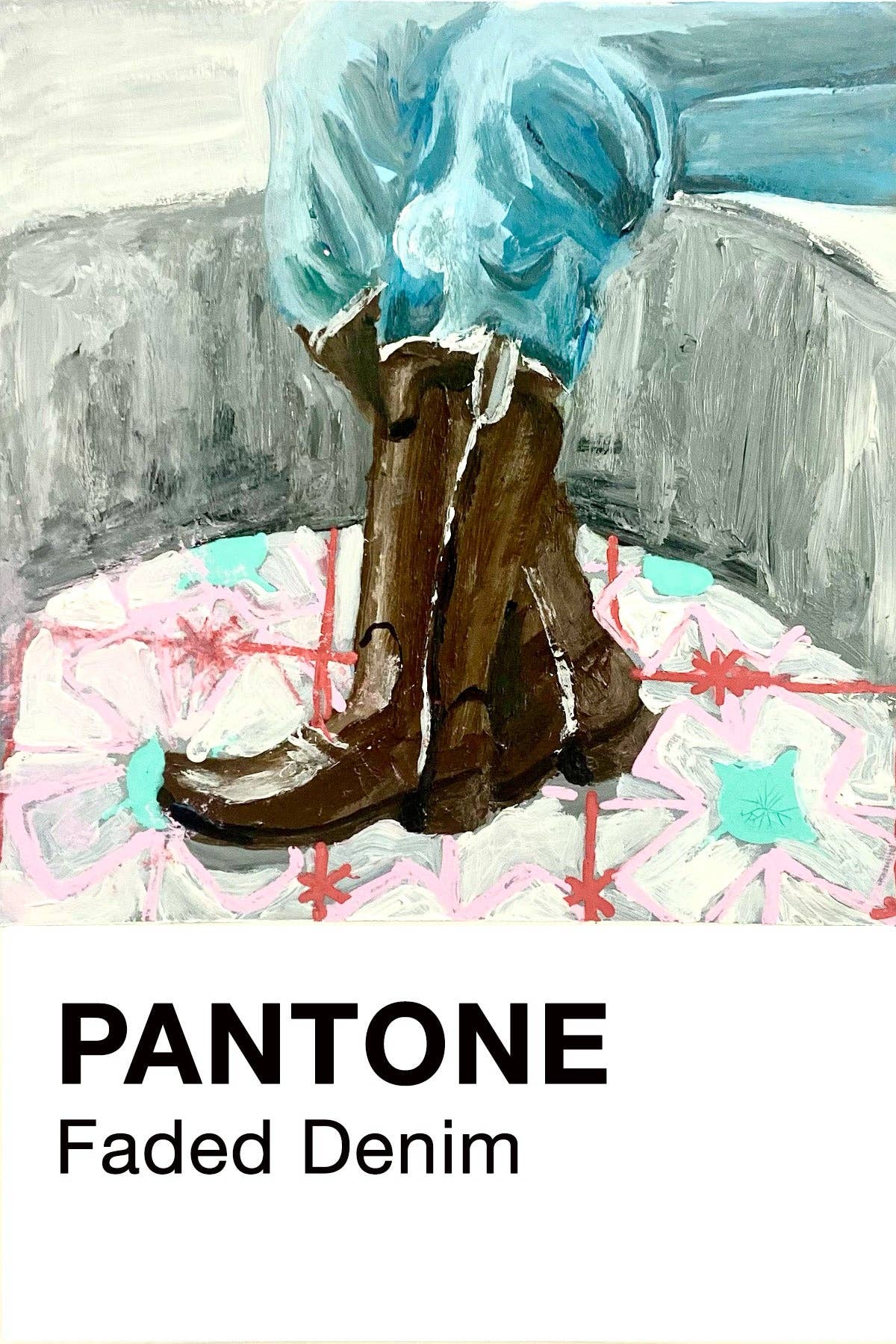 The Abstract By Sasha - Wholesale Art Print - Pantone Faded Denim1