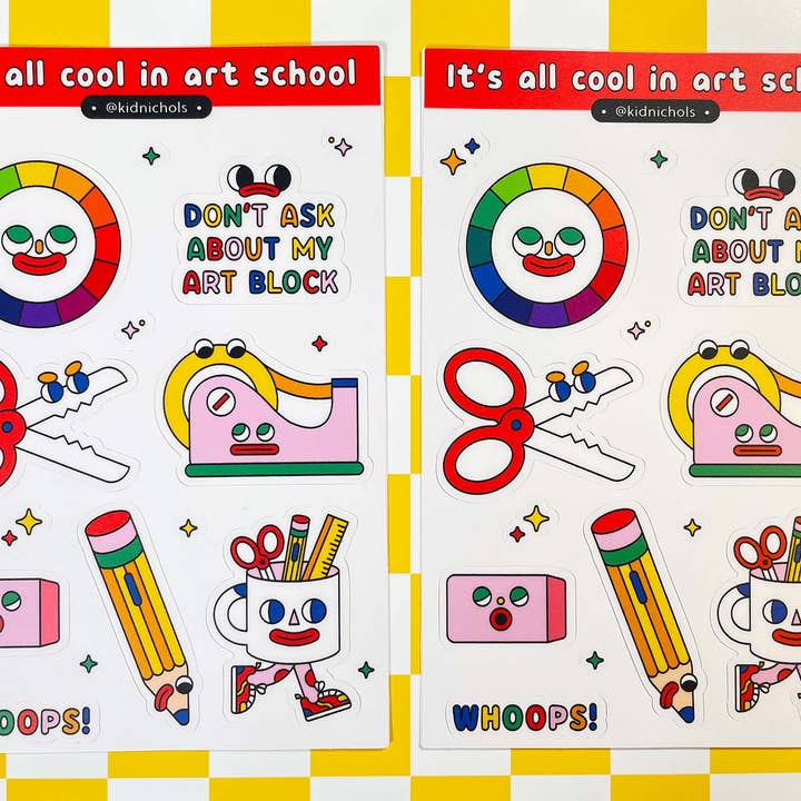 Kidnichols - Wholesale Sticker - Art School Sticker Sheet Back To School Planner Stickers.1