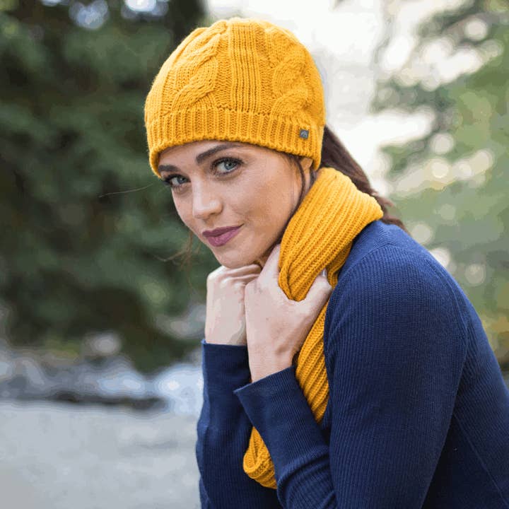 PEEKABOOS® Ponytail Hats - Wholesale Beanie - Women's - PEEKABOOS® 3-IN-1 Harvest Ponytail Hat (gold)