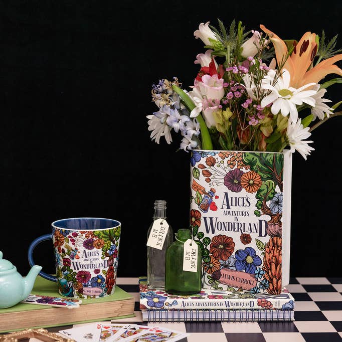Steel Mill and Co. - Wholesale Vase - Large Book Vase, Alice in Wonderland - Floral Nonsense