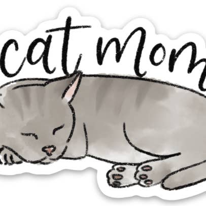 Elyse Breanne Design - Wholesale Sticker - Cat Mom Sticker 2x3in1