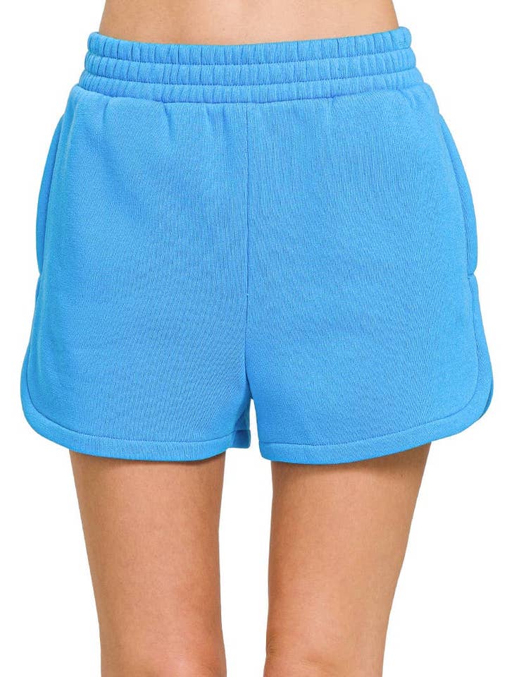 Pantalones cortos delfín con cintura elástica de forro polar para venta al por mayor de Vanilla Monkey