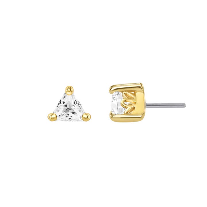 Piercing-zone - Wholesale Single Earring - Ornament Triangle Prong – 14K/18K Gold Threadless End