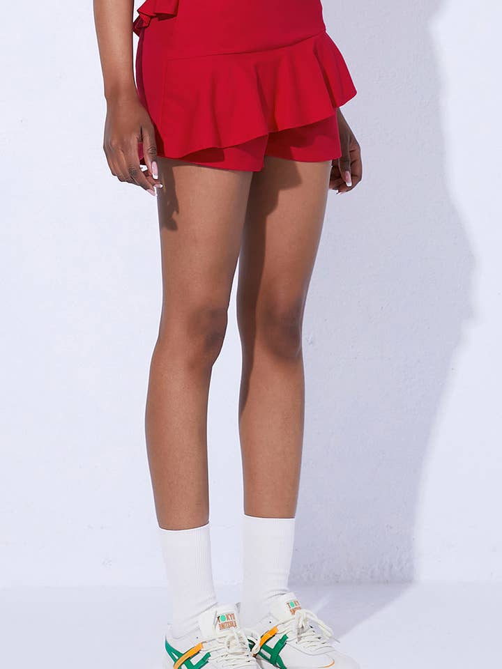 Active by Anna-Kaci - Wholesale Athletic Skirt - Women's - Asymmetrical Flounce Lined Active Skirt5