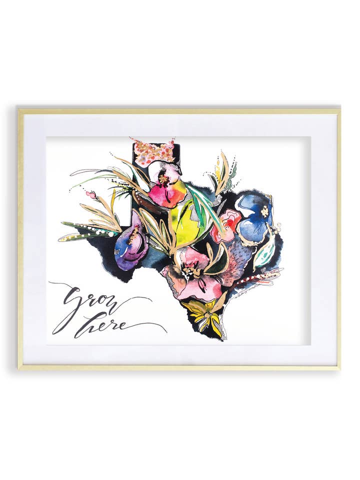 Texas Grow Here Imprimé pour la vente par Whitney Winkler