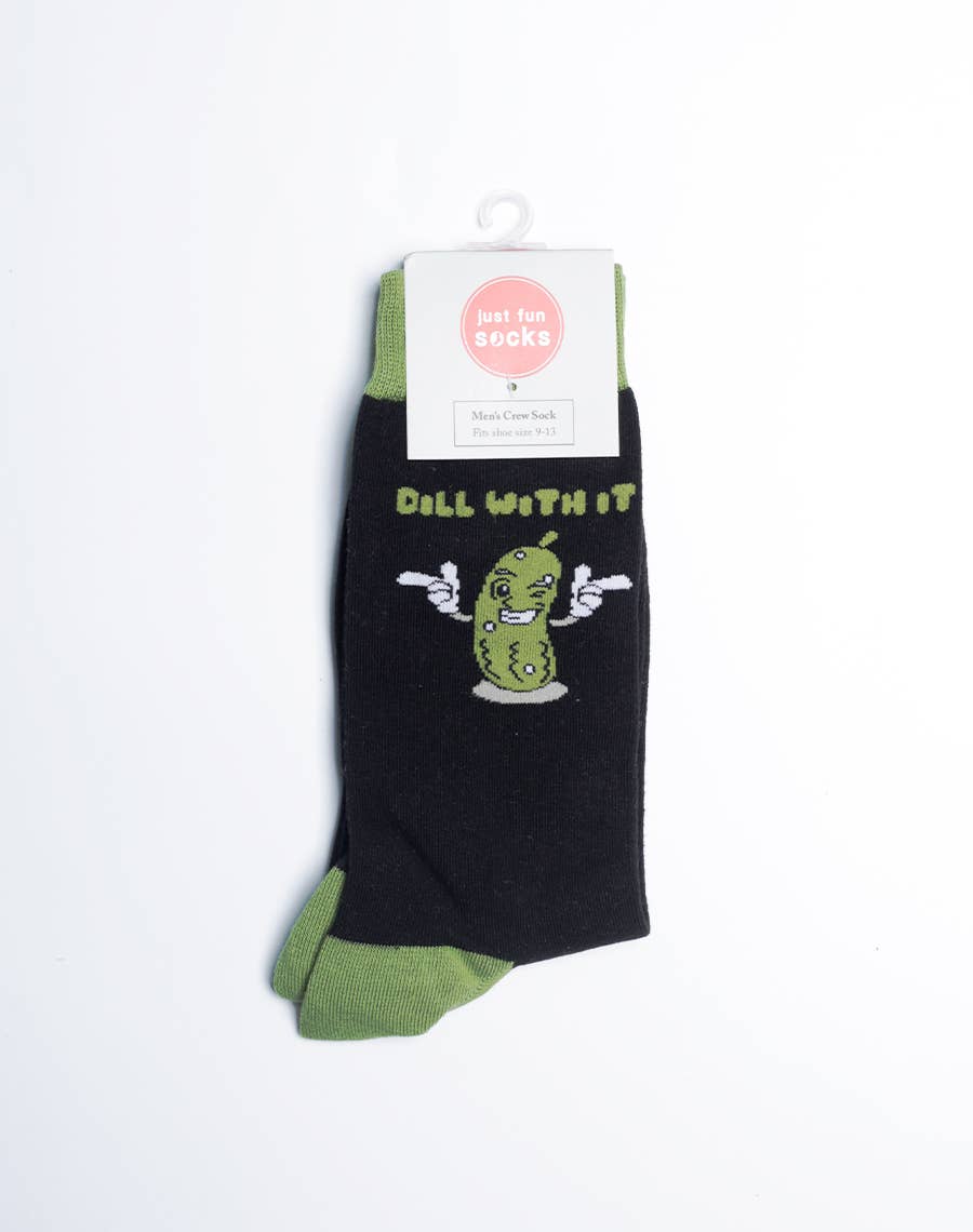 Just Fun Socks - Wholesale Socks - Men's - Men's Dill With It Pickle Crew Socks5