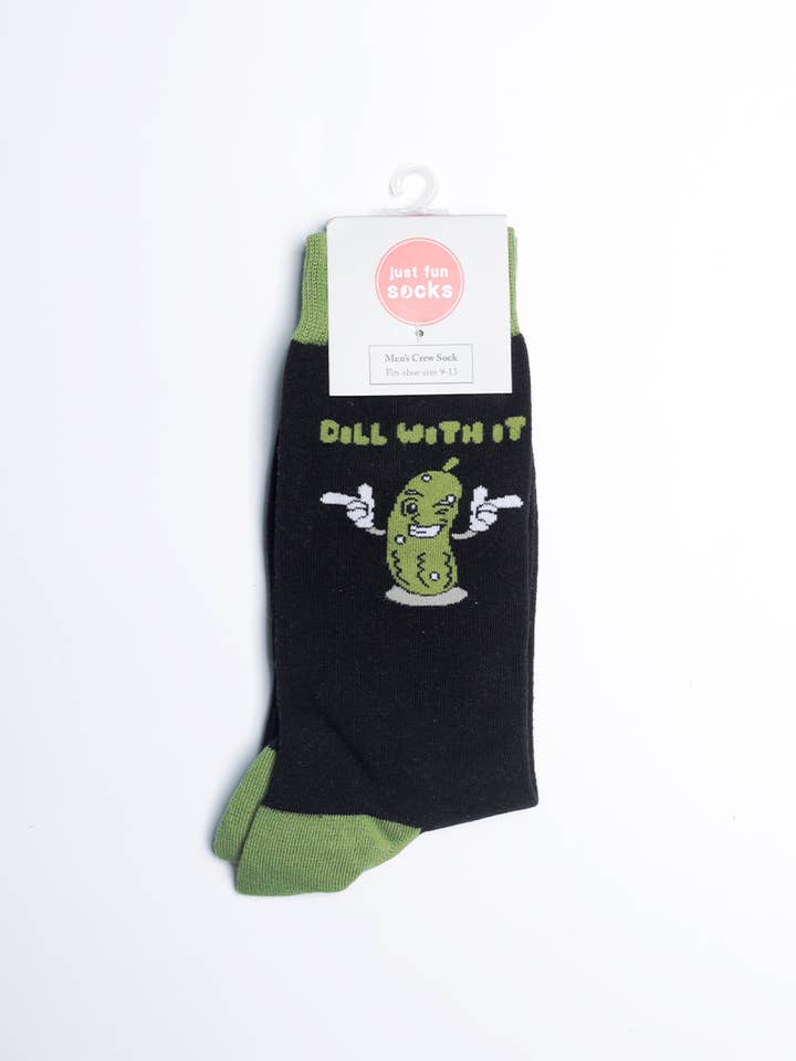 Just Fun Socks - Wholesale Socks - Men's - Men's Dill With It Pickle Crew Socks5