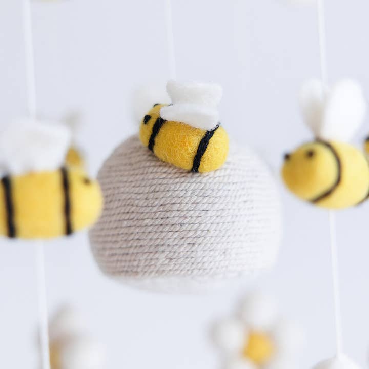 Nivas - Wholesale Baby Mobile - Bee and Flower Crib Mobile - Handmade Baby Gift2