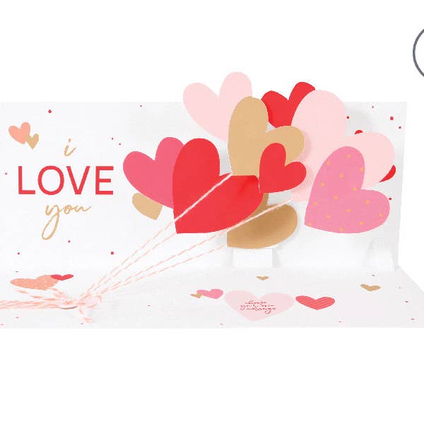 Up With Paper - Wholesale Love Card - Love Balloons Panoramic Pop-Up Card With Light