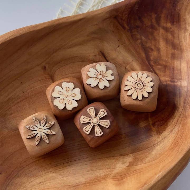 Three Yellow Starfish LLC - Wholesale Rubber/decorative stamp – Kids & baby - 5-pc Mini Flower Play Dough Stamps3