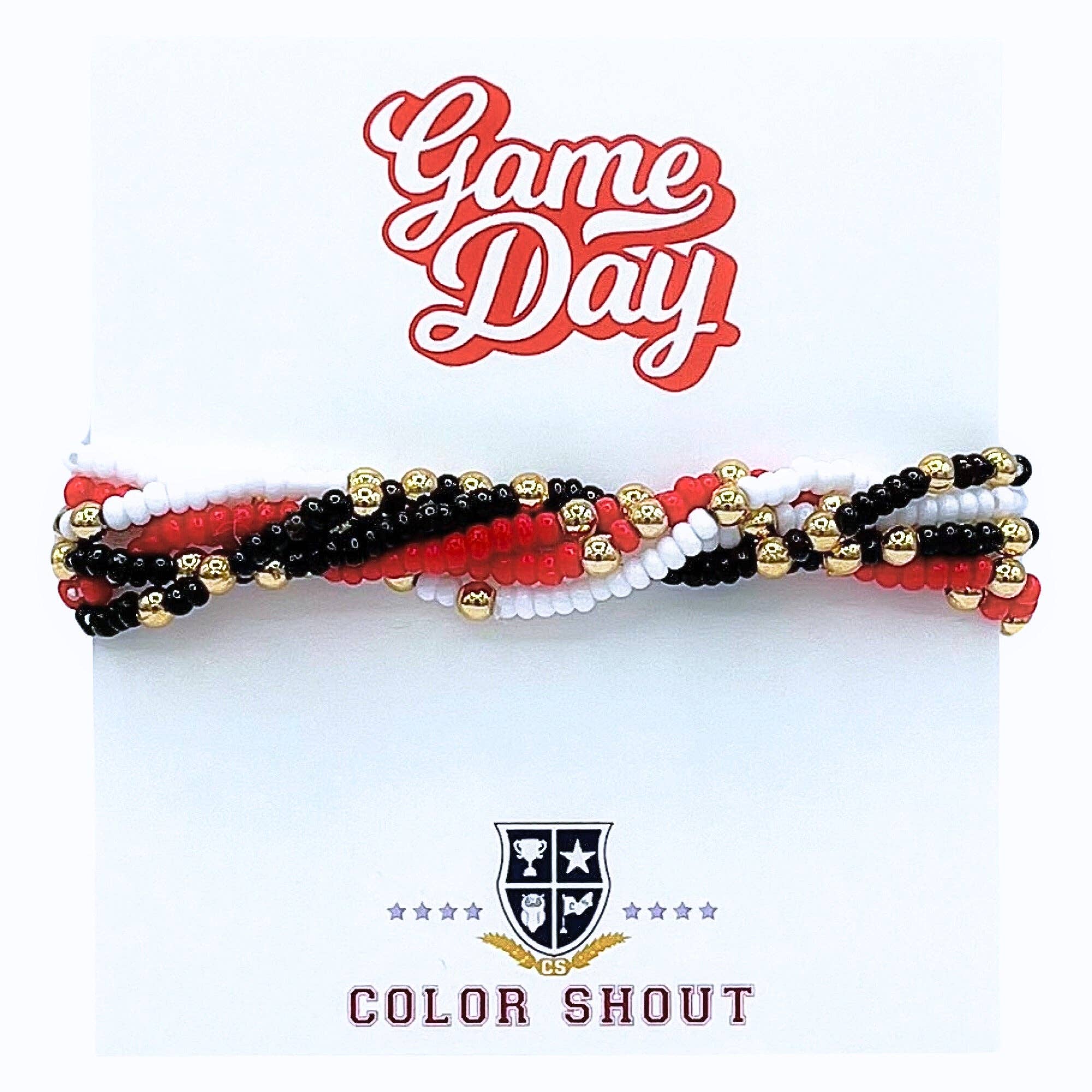 Color Shout - Wholesale Jewelry Set - Game Day Team Colors: Set of 6 Stretch Bracelets23