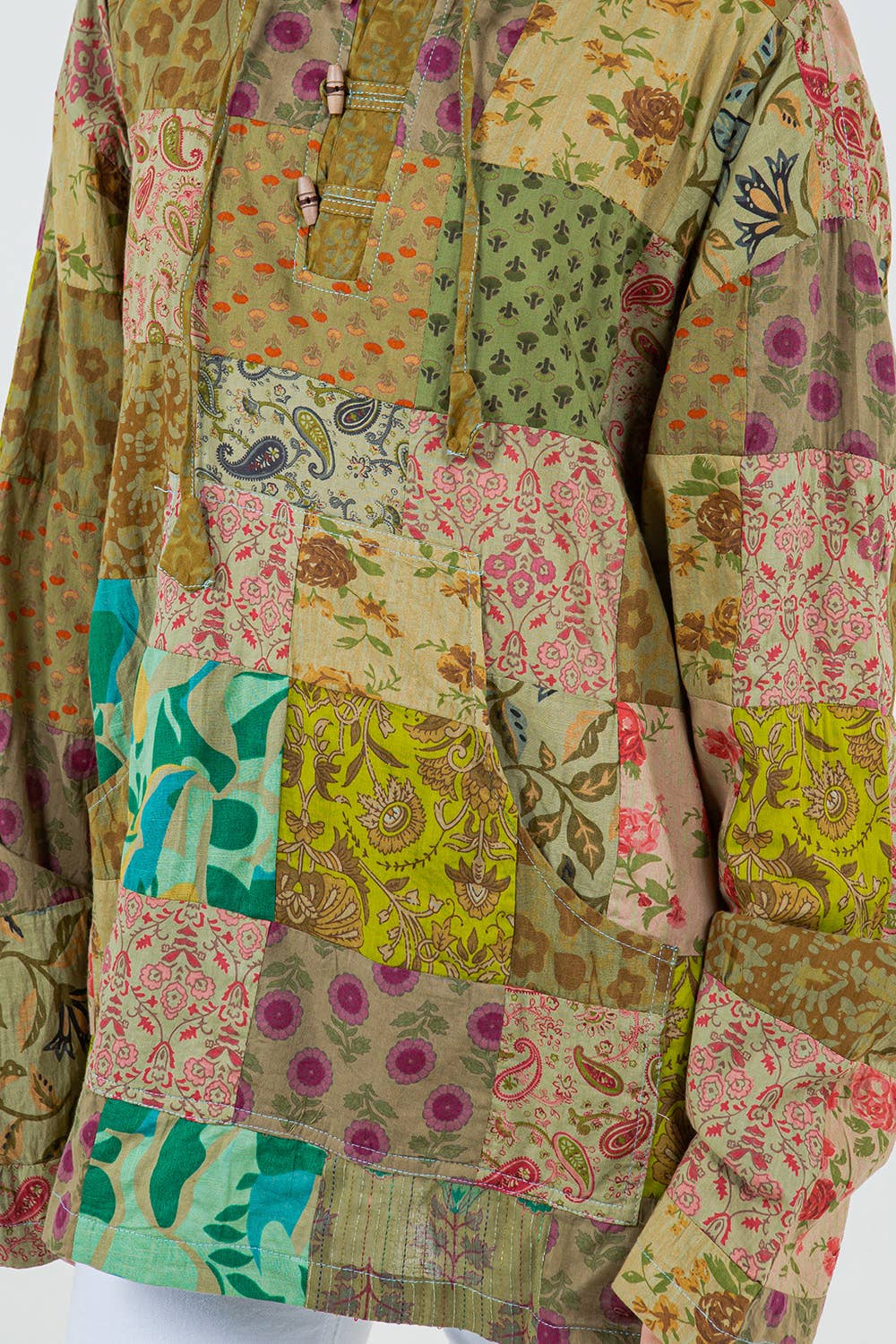 Avatar Imports LLC - Wholesale Hoodie - Women's - Cotton Over-dyed Patchwork Hoodie3