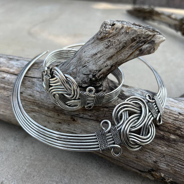 Lungta Imports - Wholesale Jewelry Set - Handcrafted Necklace Cuff Bracelet Set Vintage Boho Ethnic