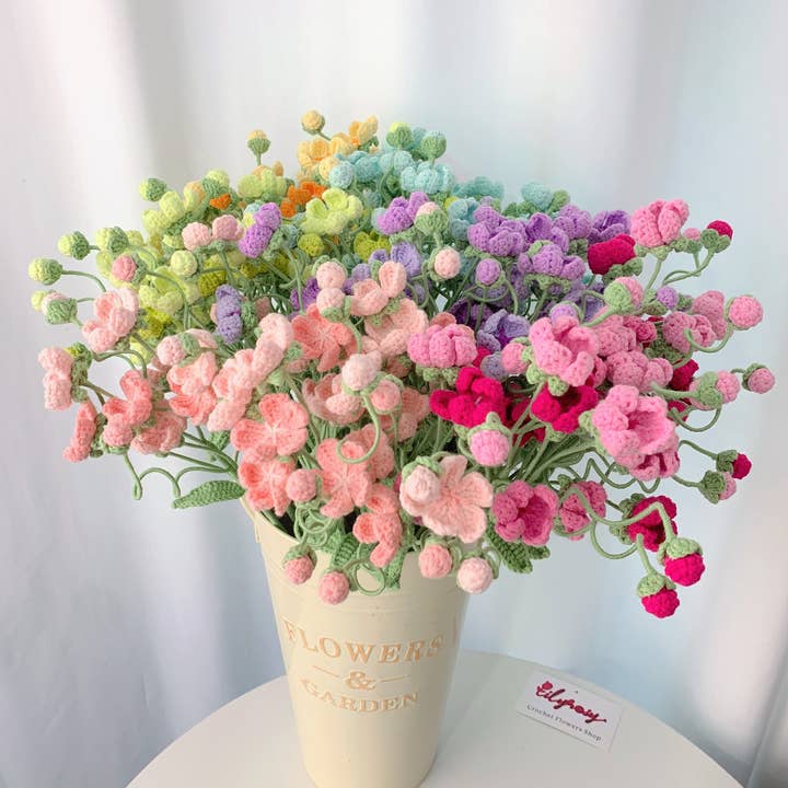 Lilyrosy(Duty free) – Flores artificiais por atacado – Gotejamento de Croché flores de ameixeira, Presentes Artesanais para qualquer ocasião