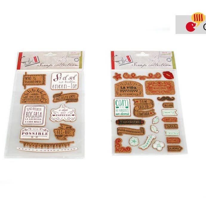 Conjunto de Adesivos de Cortiça Catalães - 2 por atacado de Aktual / Dekora Import S.A