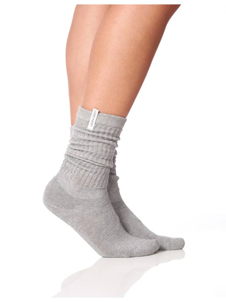 LUCKY HONEY - Wholesale Socks - Women's - The Lightweight Scrunchie Sock Grey
