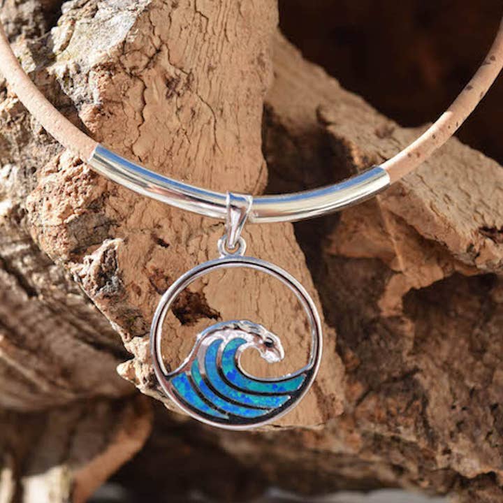 Opal Wave Necklace for wholesale by Cork Tree Designs