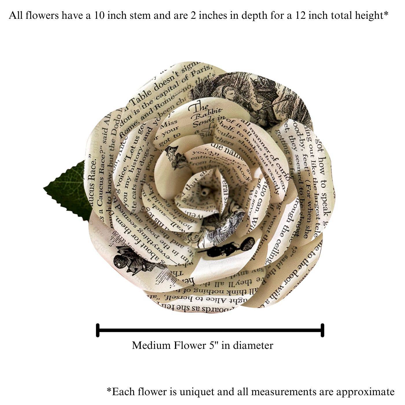 Literary Blooms – wholesale Konstgjorda blommor – Alice i Underlandet Pappersros – Medium (5")4