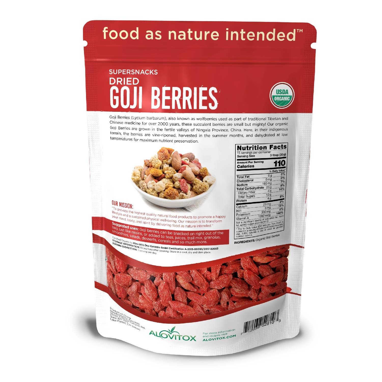 Alovitox - Wholesale Dried/Dehydrated Fruit - Certified Organic Goji Berries1
