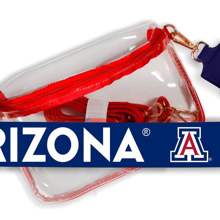 Sac à bandoulière Arizona Wildcats Hailey transparent avec bandoulière à logo de Desden pour la vente par Desden
