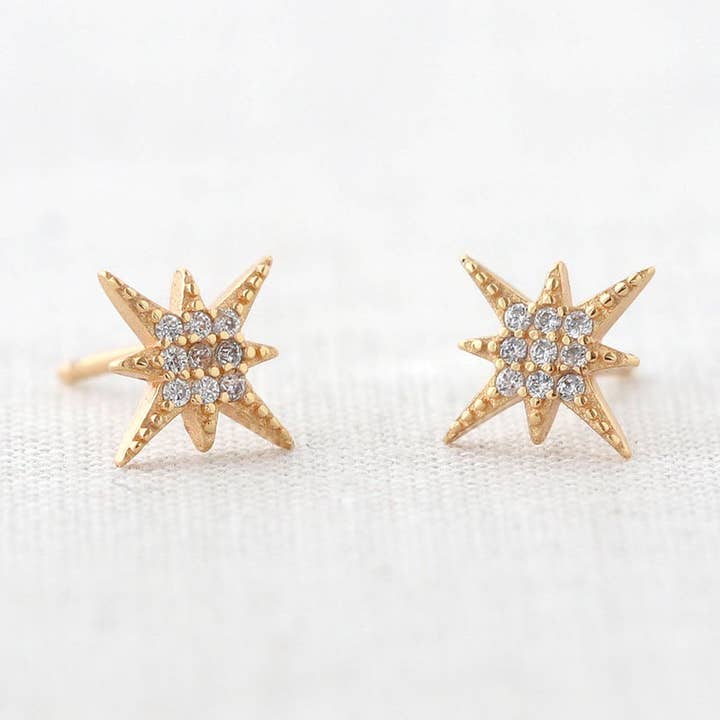 Boucles d'oreilles clous en cristal Starburst pour la vente par Kris Nations