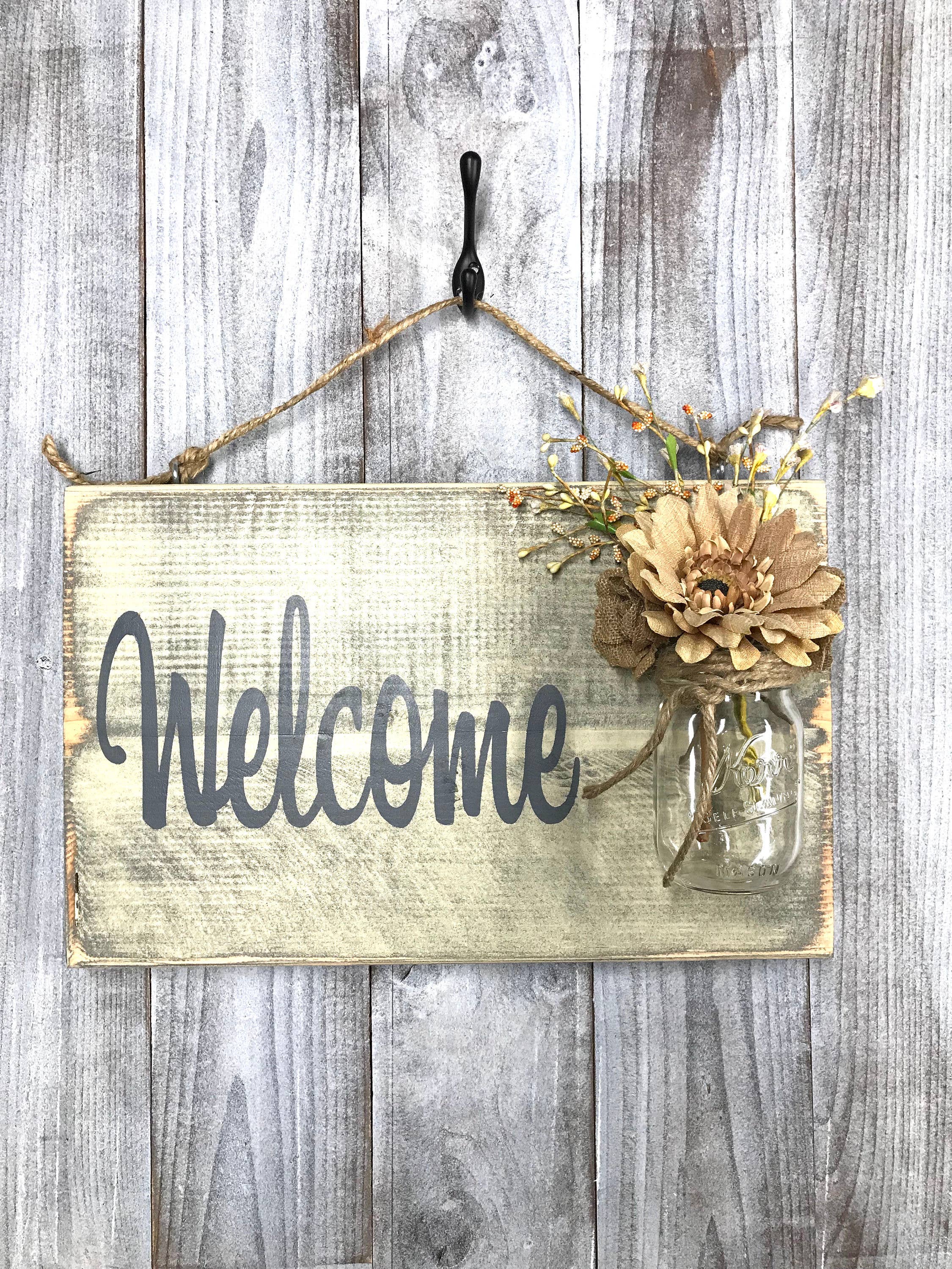 Red Roan Signs - Wholesale Sign - Front Door Sign, Rustic Welcome Sign3