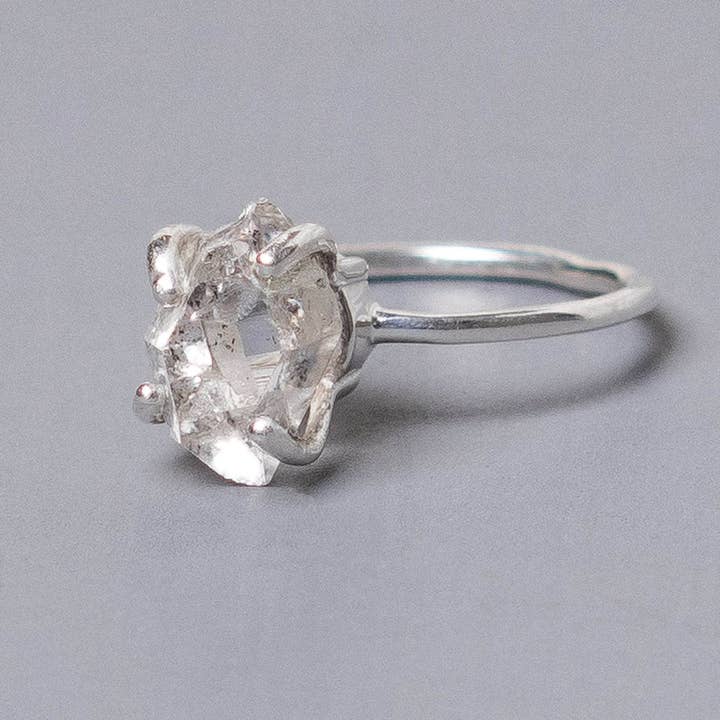 Tiny Rituals - Wholesale Single Stone/Solitaire Ring - Clear Quartz Raw Freeform Gold or Silver Ring9