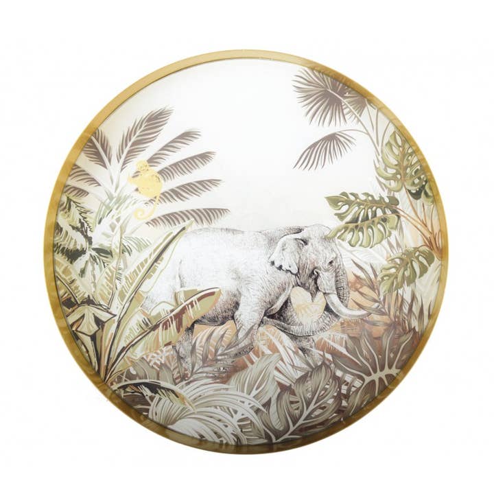 Plato redondo dorado elefante Kenia para venta al por mayor de AULICA