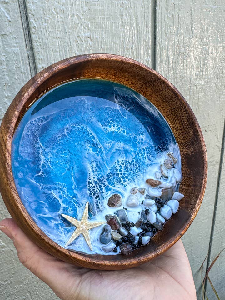 Made in Hawaii Medium Ocean trinket dish bowl | Jewelry dish for wholesale by TBM Creations LLC
