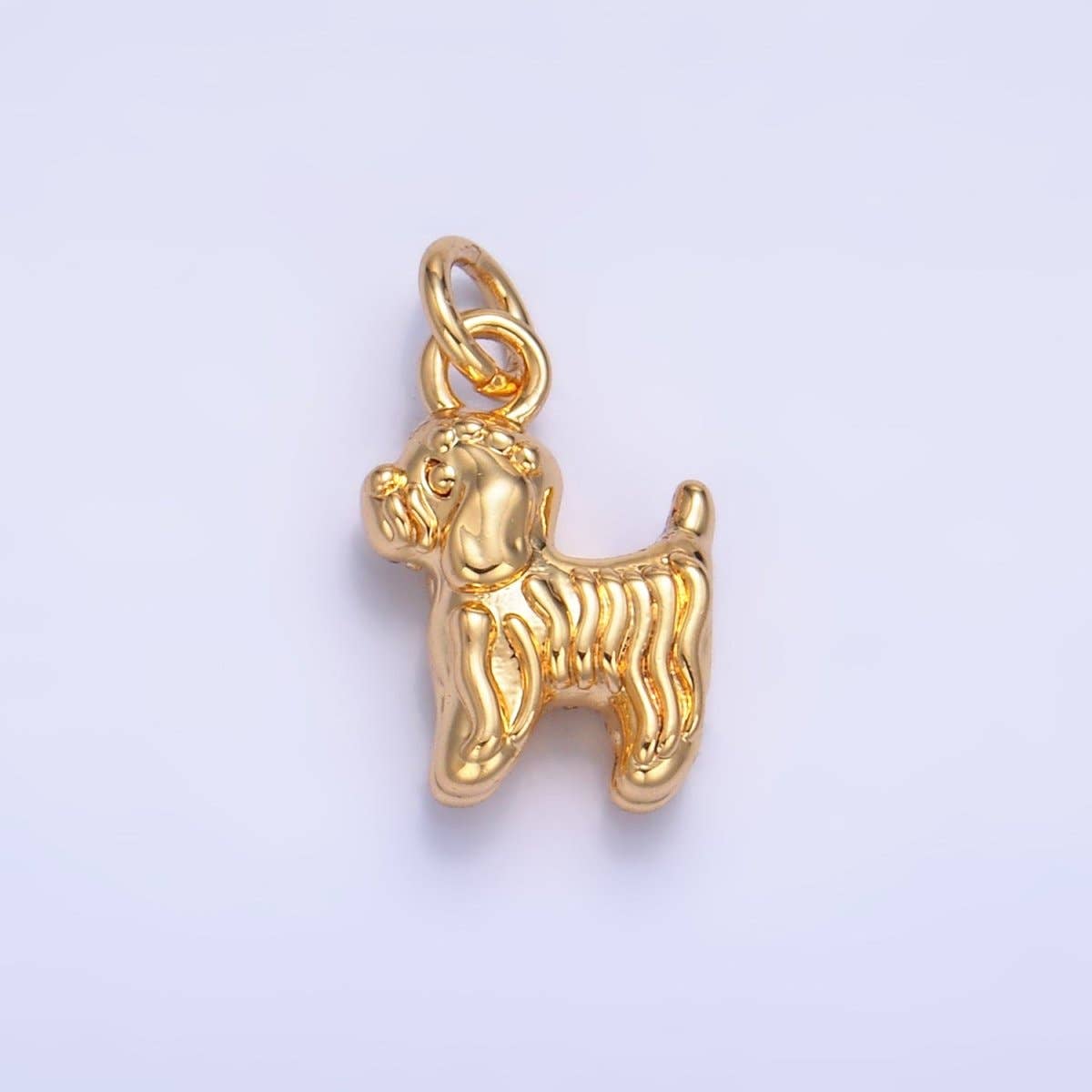 Aim Eternal - Wholesale Individual Charm/Pendant - 24K Gold Filled Bichon Frise Labradoodle Pet Dog Multidimensional 3D Charm in Gold & Silver | W2390