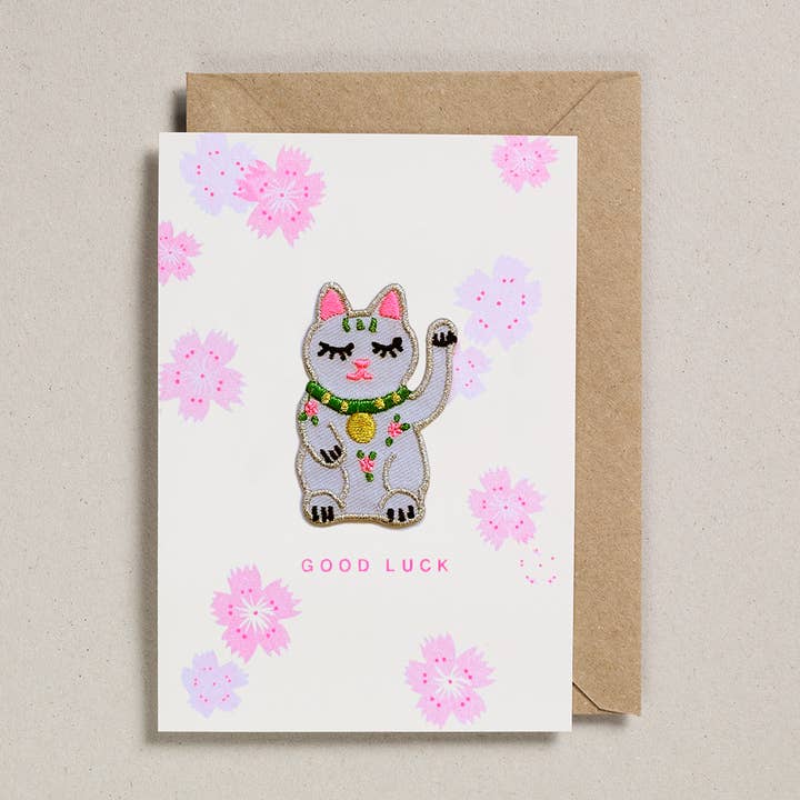 Patch Cards (Pack of 6) Lucky Cat Flowers for wholesale by Petra Boase Ltd (US Duties Paid)