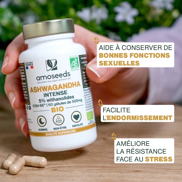 Amoseeds - Wholesale Oral Supplement/Vitamin - Organic Ashwagandha KSM-66™, 5% Withanolides | 60 Softgels1