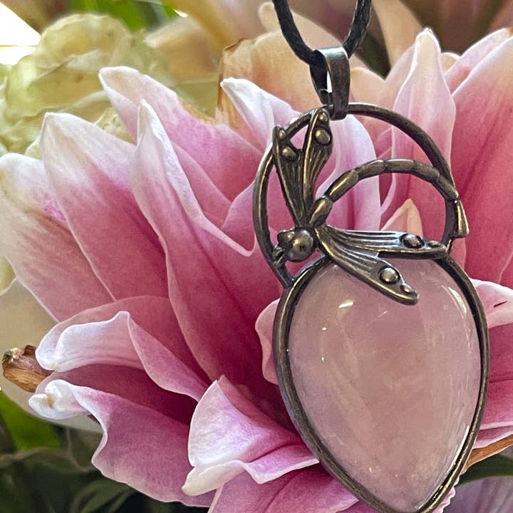 Peace Love Bling - Wholesale Pendant/Charm Necklace - Dragonfly Gemstone Pendant Necklace
