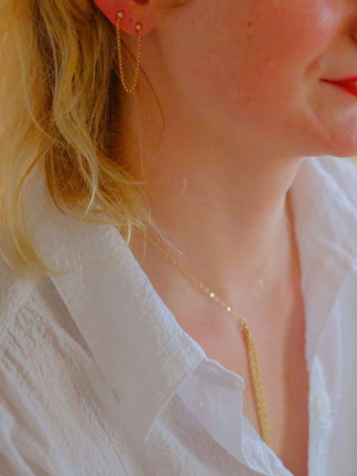 piercing cartilage or rose pour la vente par Jovial Art