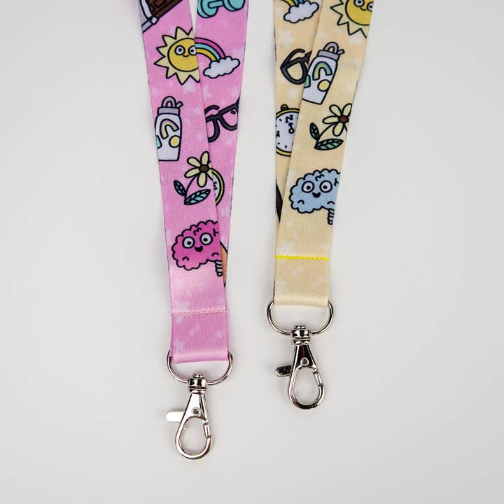 Gekritzeltes Set für geistiges Wohlbefinden | 2-teiliges Set: Gelb & Rosa für den Großhandel von Lindsay Braman Studios