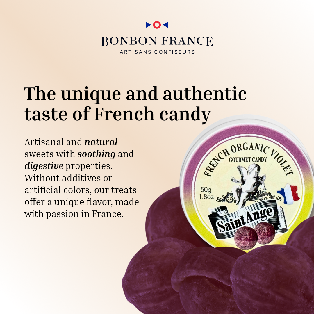Bonbon-France – Engroshandel Bolcher – Saint-Angelo Økologiske Violpastiller1