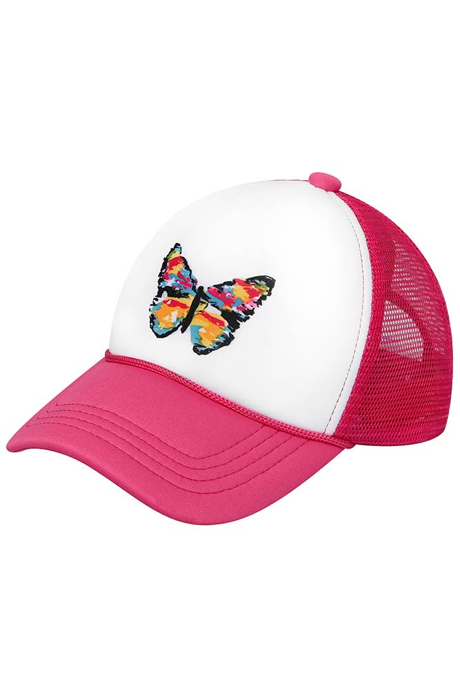 Hana - Vente Casquette de baseball – enfant - Casquette de papillon abstraite peinte à la main C.C Kids4