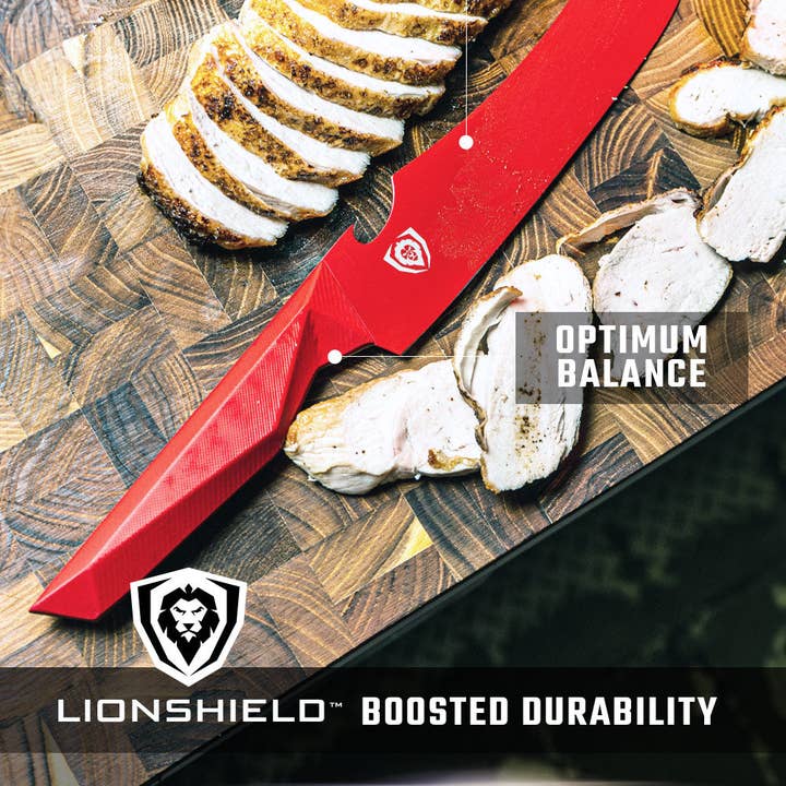 Dalstrong - Wholesale Kitchen/Utility Knife - BBQ Pitmaster & Meat Knife 9" | Shadow Black Series | RED Edition | Dalstrong ©4