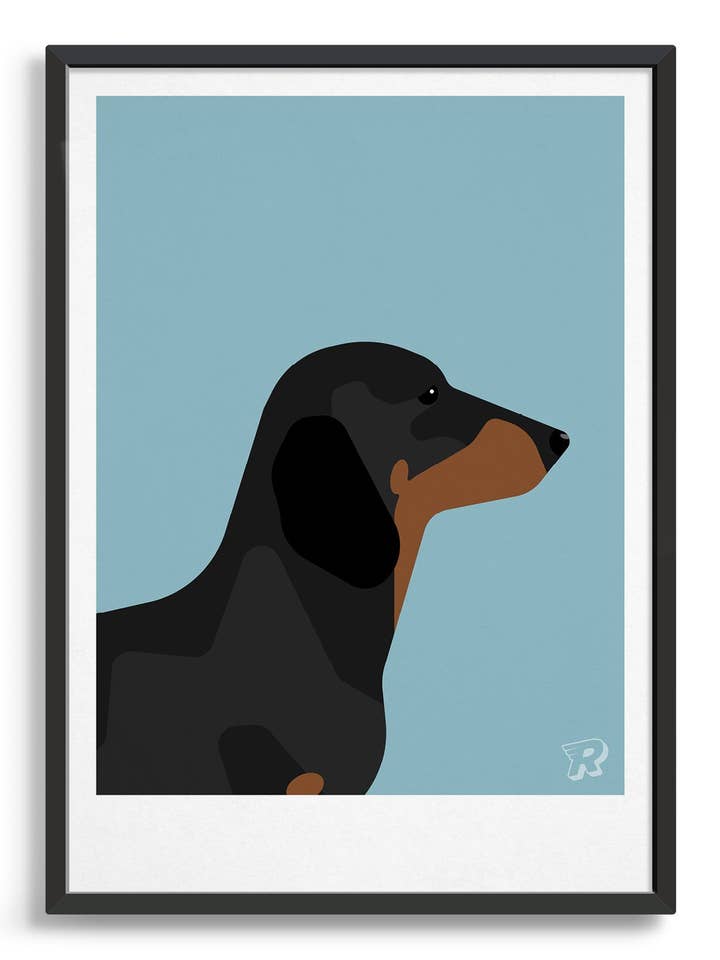 Hund kunst print - Gravhund for engroshandel hos Rocket Jack
