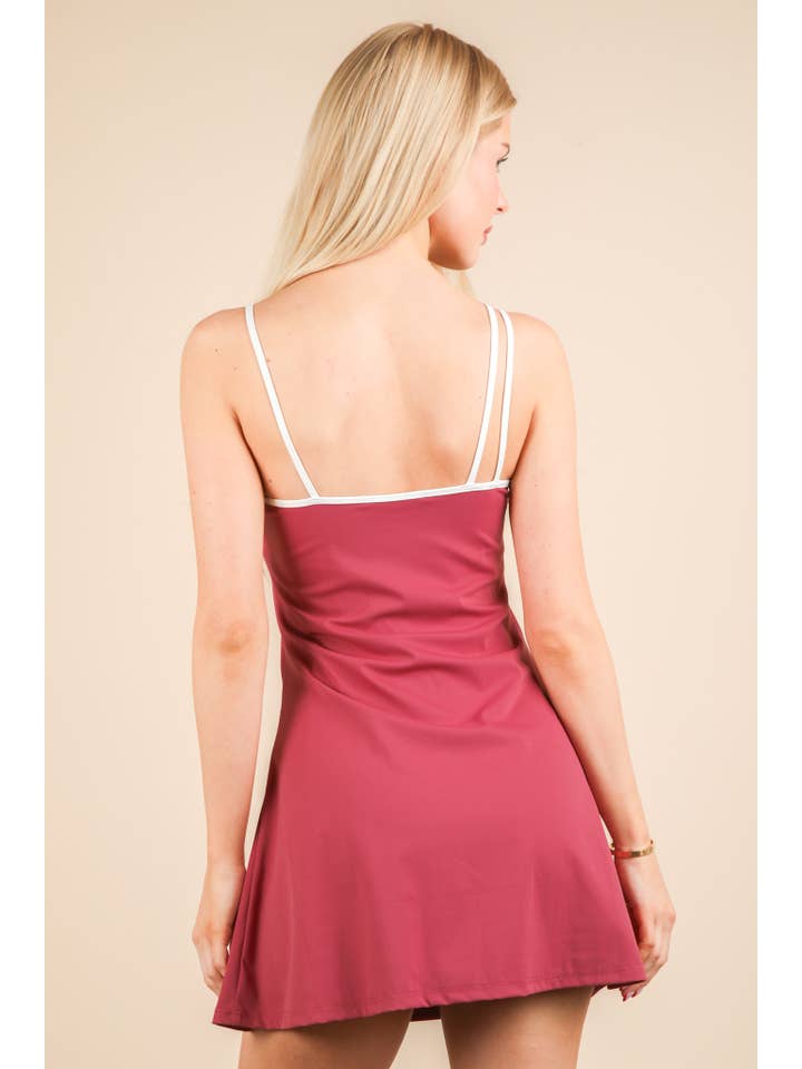 VERY J - Wholesale Athletic Dress - Women's - ND31660-Activewear Mini Dress with Inside Lining15